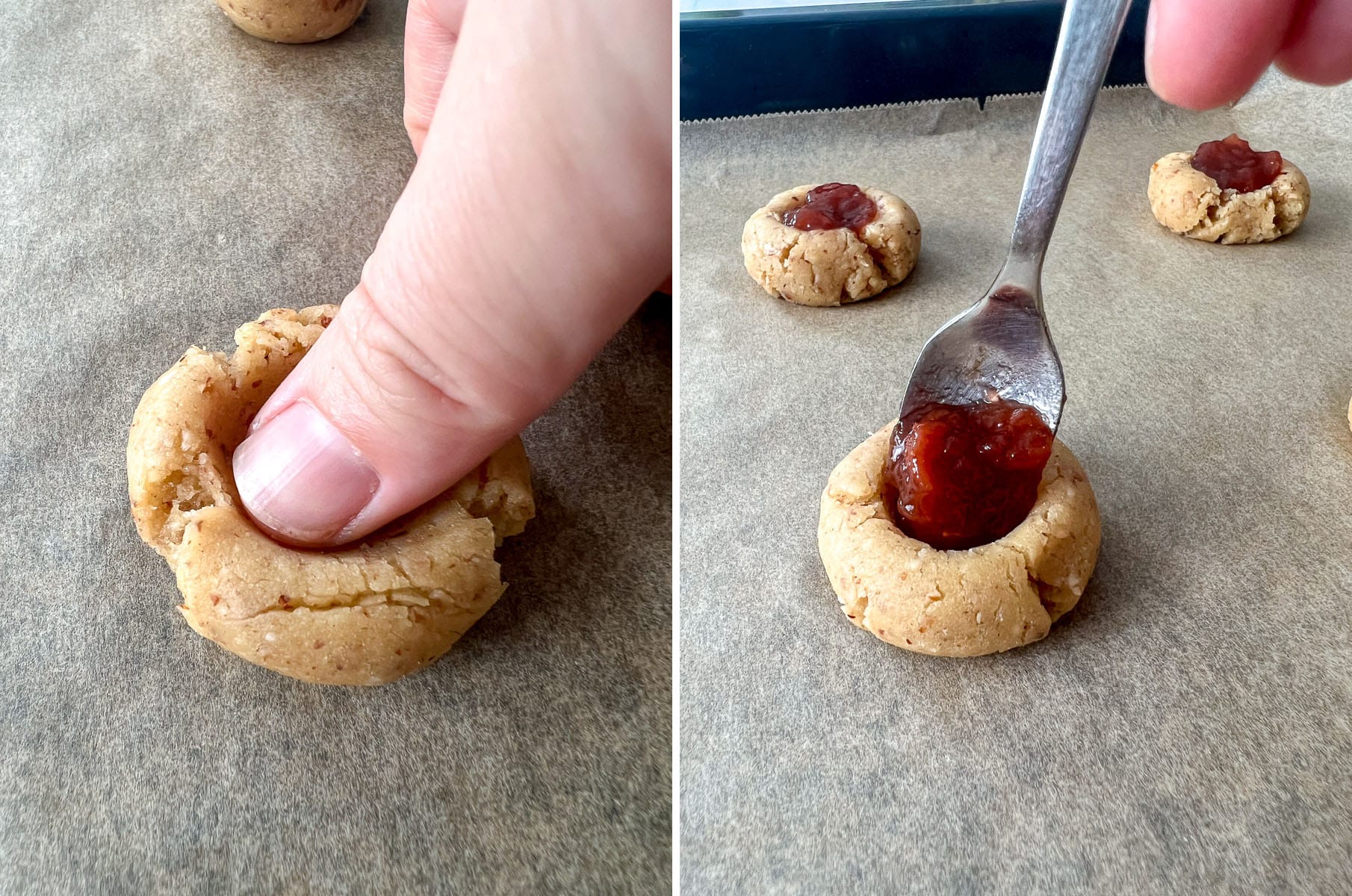 How to make Vegan Almond Thumbprint Cookies