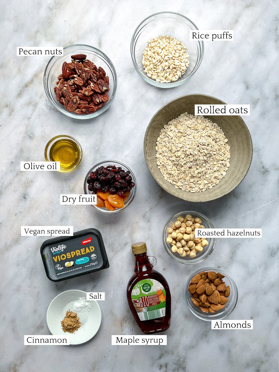 Homemade Vegan Granola Ingredients