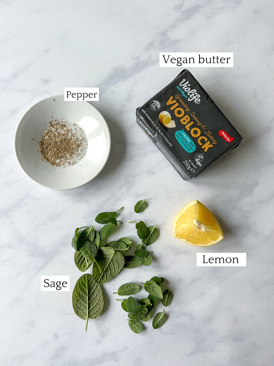 Vegan Browned Butter Sage Sauce Ingredients