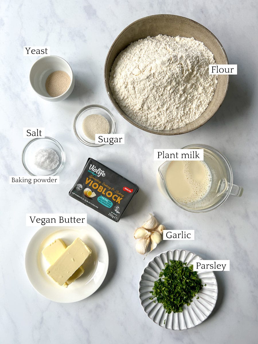 Vegan Garlic Butter Dinner Rolls Ingredients