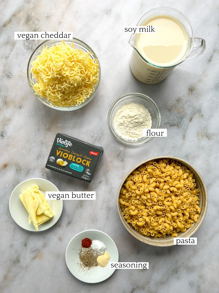 Easy Vegan Mac and Cheese Ingredients