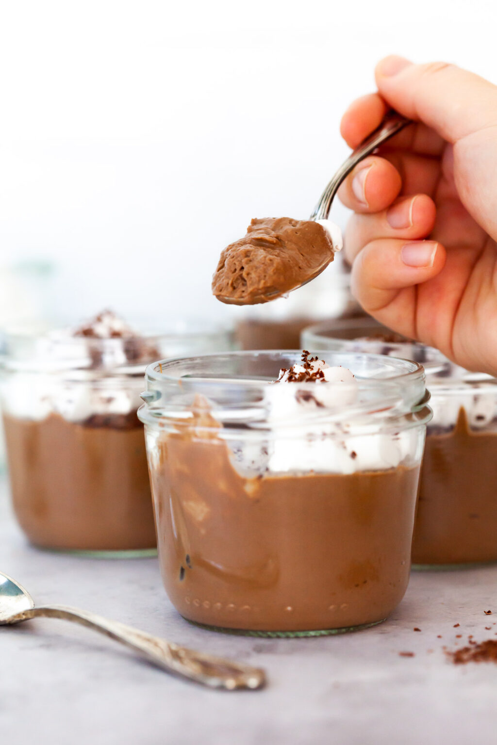 Vegan Tofu Chocolate Pudding - Vibrant plate