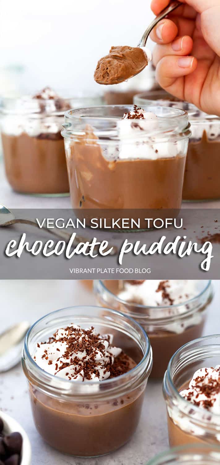 Vegan Tofu Chocolate Pudding - Vibrant plate