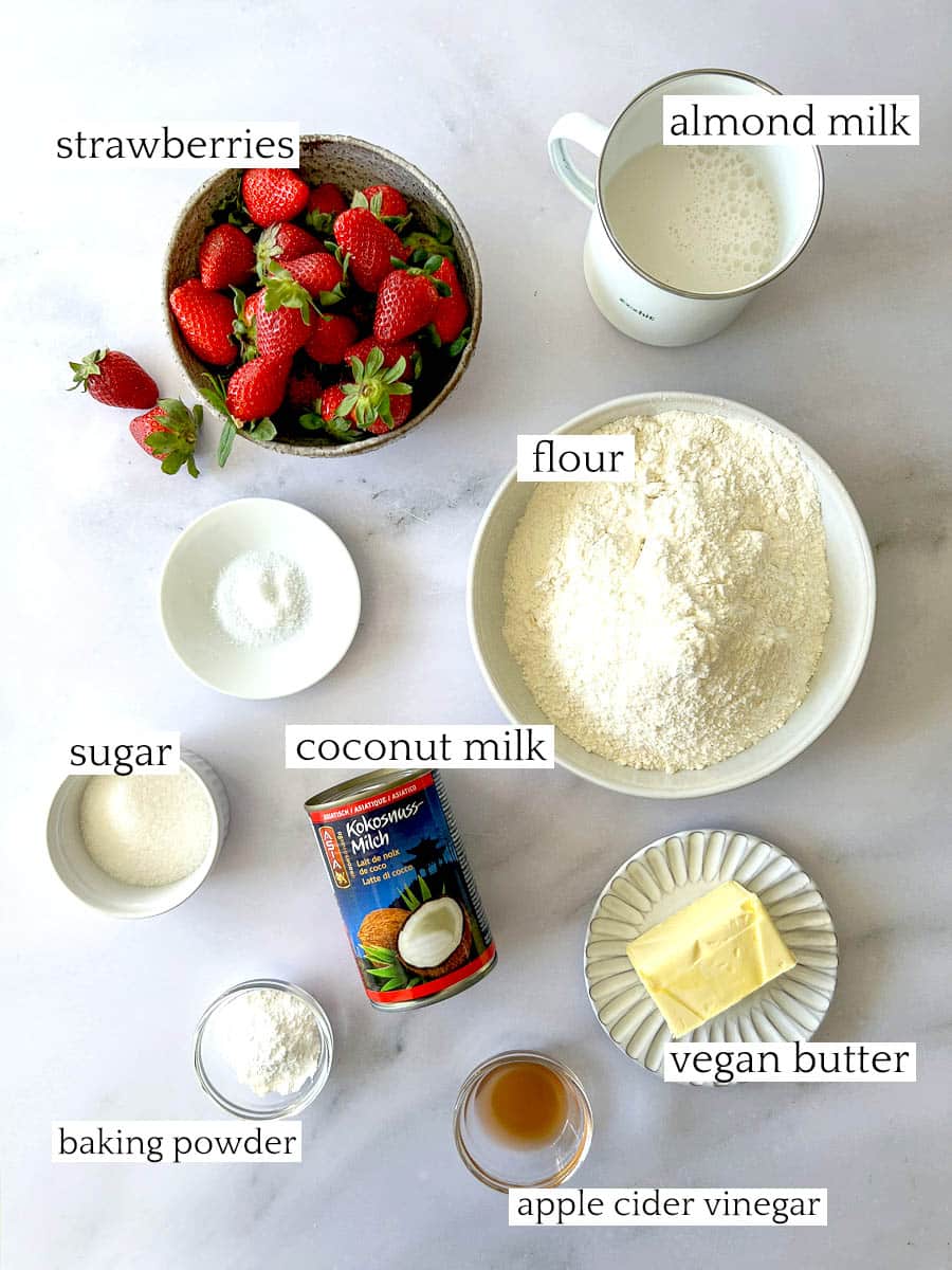 Vegan Strawberry Shortcakes Ingredients