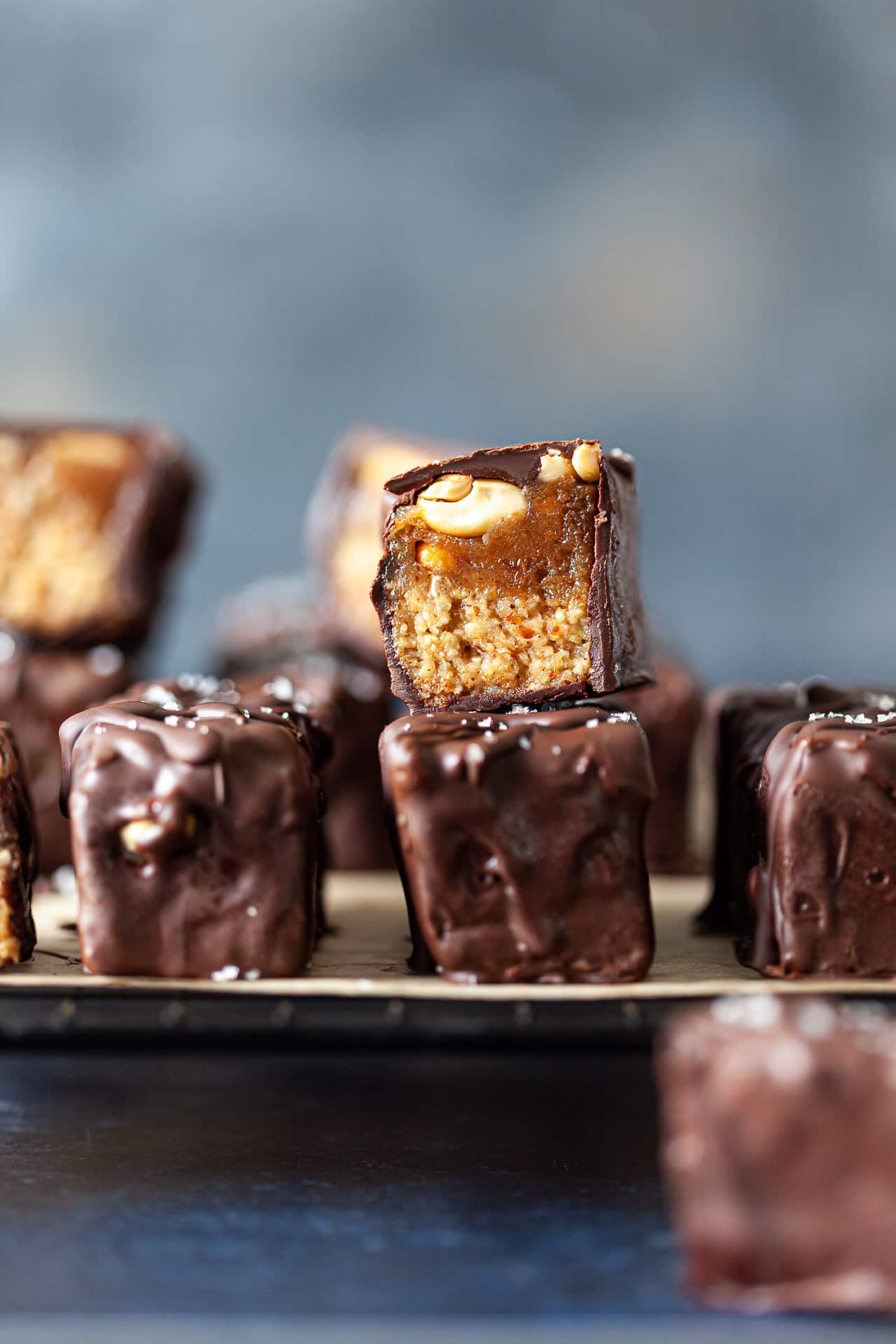 Homemade Vegan Snickers Bars