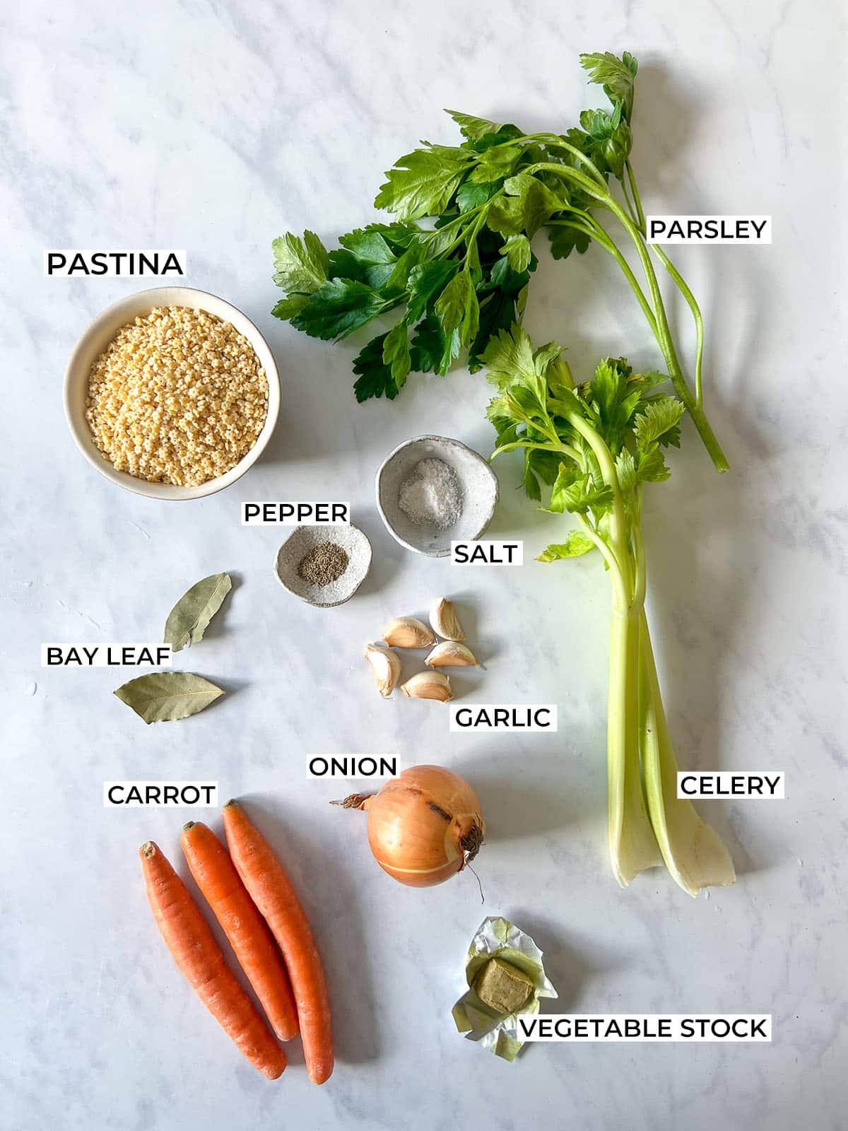 Vegan Italian Pastina Soup Recipe Ingredients