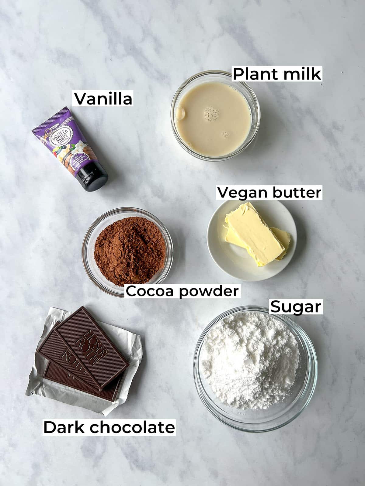 Homemade Vegan Lamingtons Ingredients