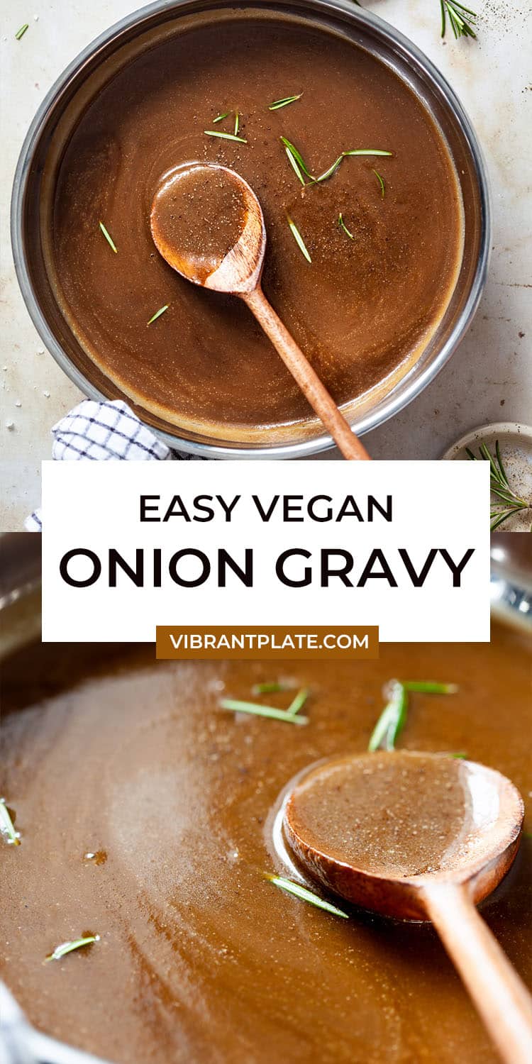 Easy Vegan Onion Gravy Vibrant plate