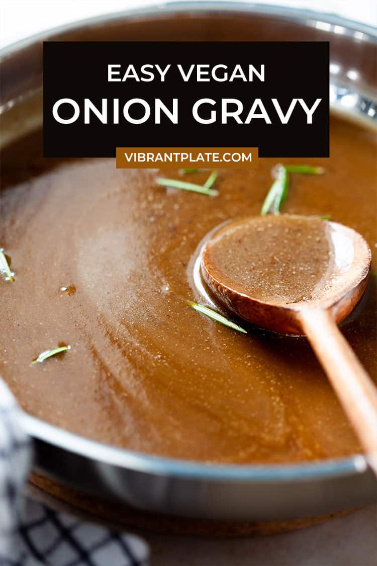 Easy Vegan Onion Gravy Vibrant plate