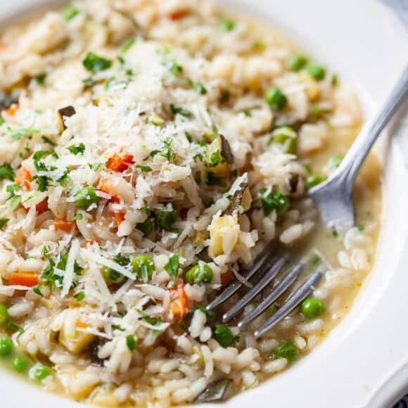 Primavera Risott Vegan Risotto Primavera - Vibrant plate