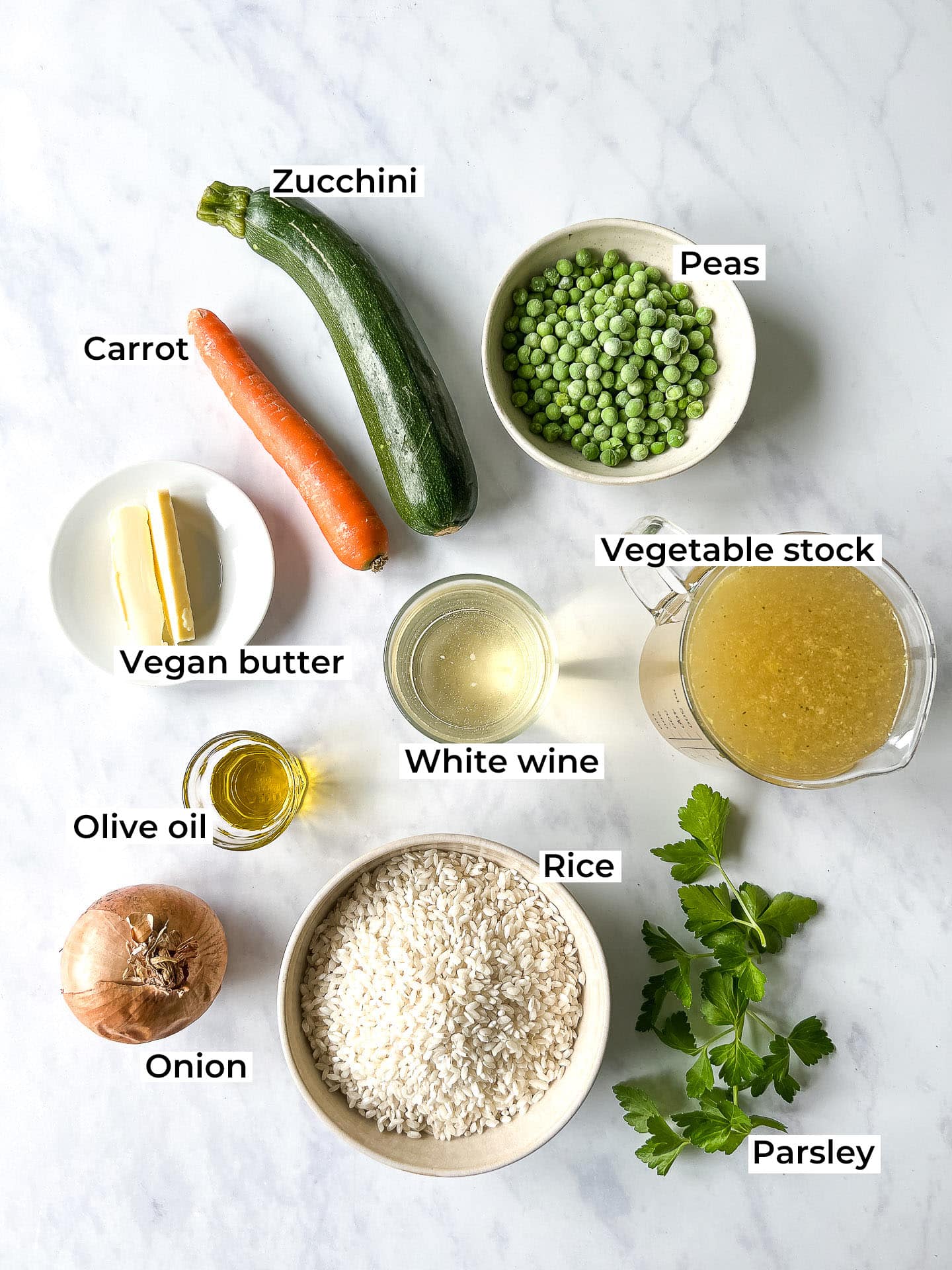 Vegan Risotto Primavera Ingredients