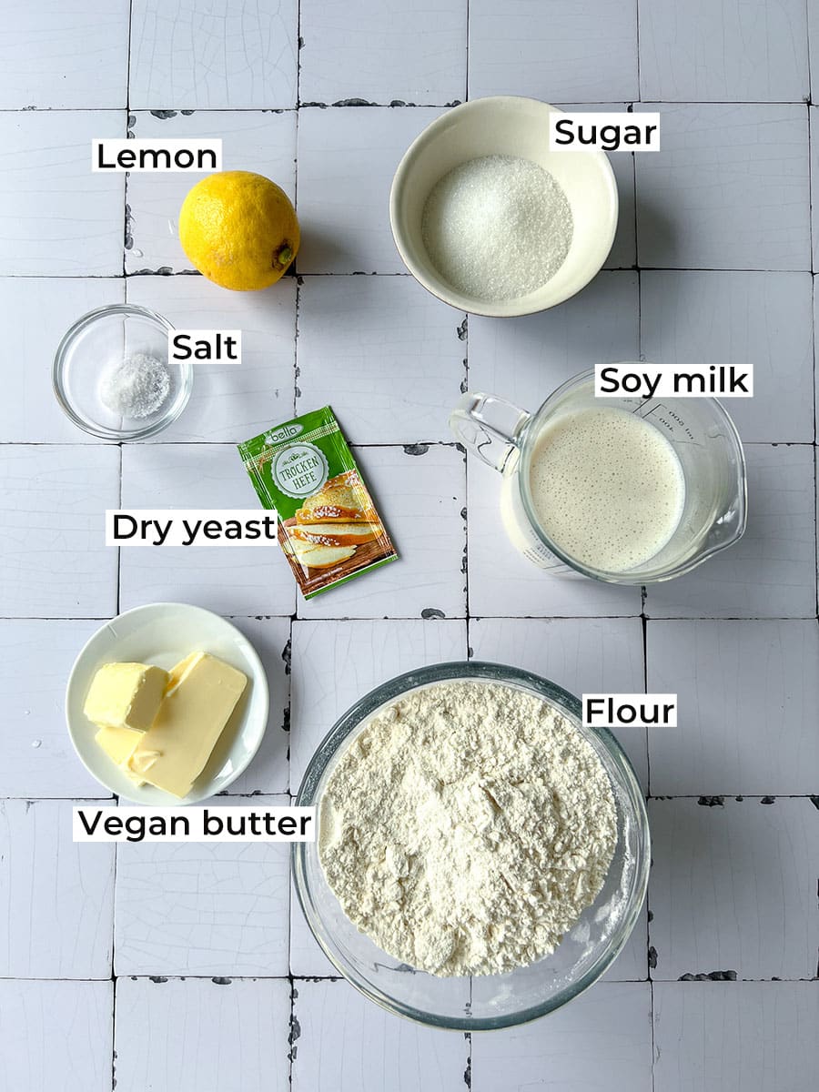 Vegan Easter Bunny Rolls Ingredients