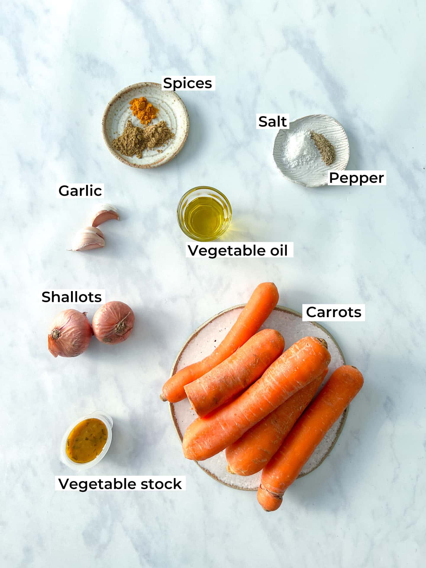 Vegan Roasted Carrot Soup Ingredients