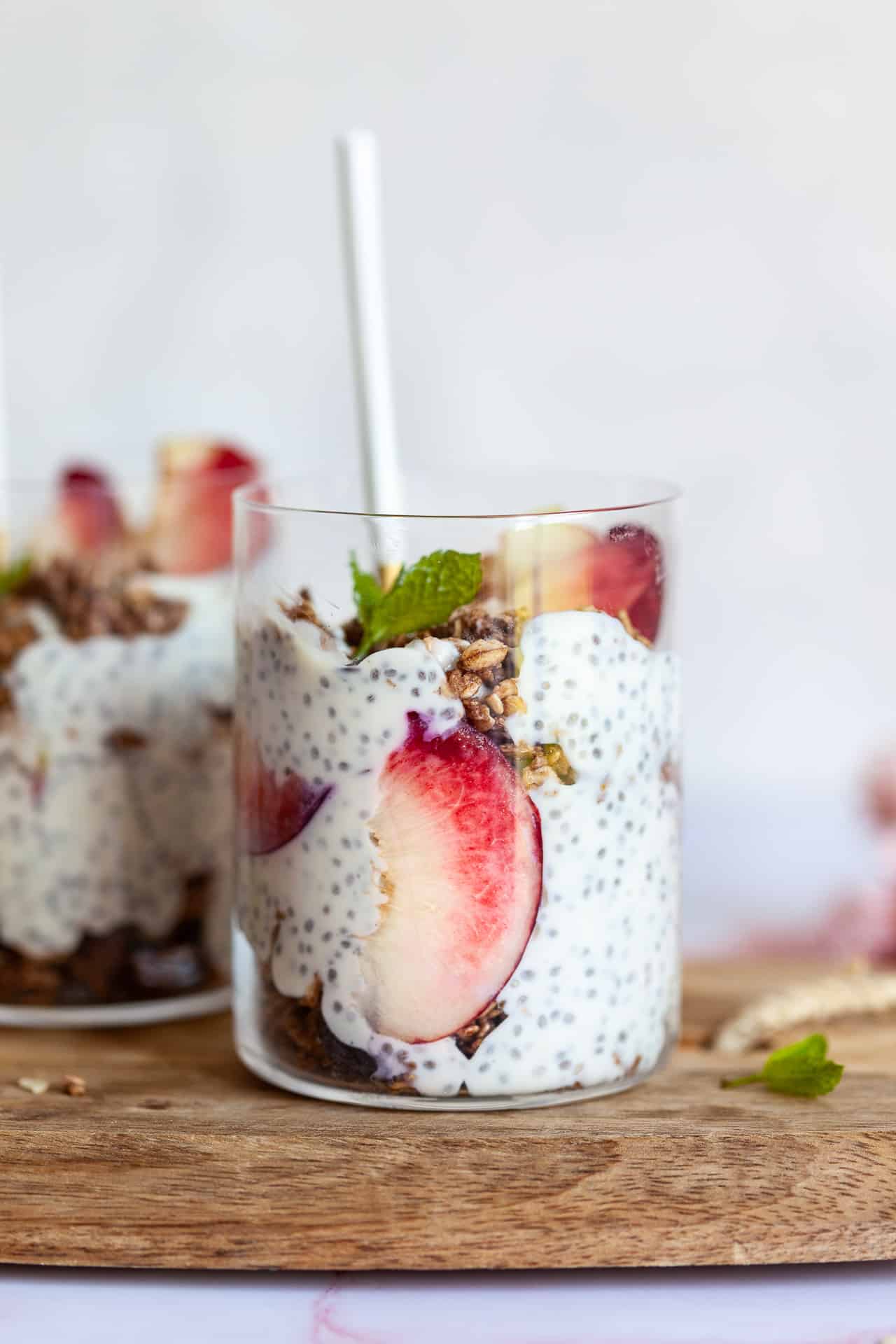 Vegan Peach Pie Chia Pudding