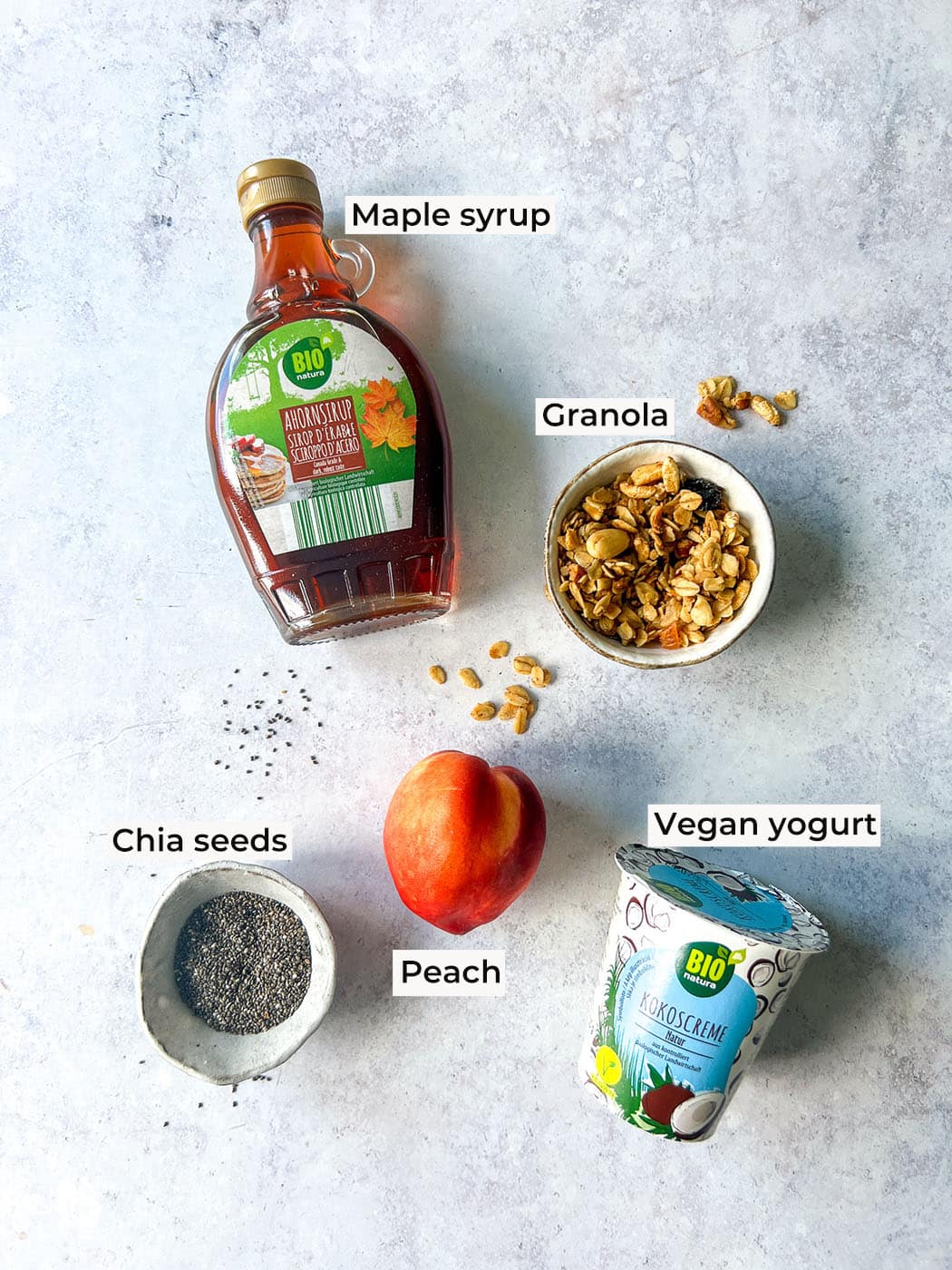 Vegan Peach Pie Chia Pudding Ingredients