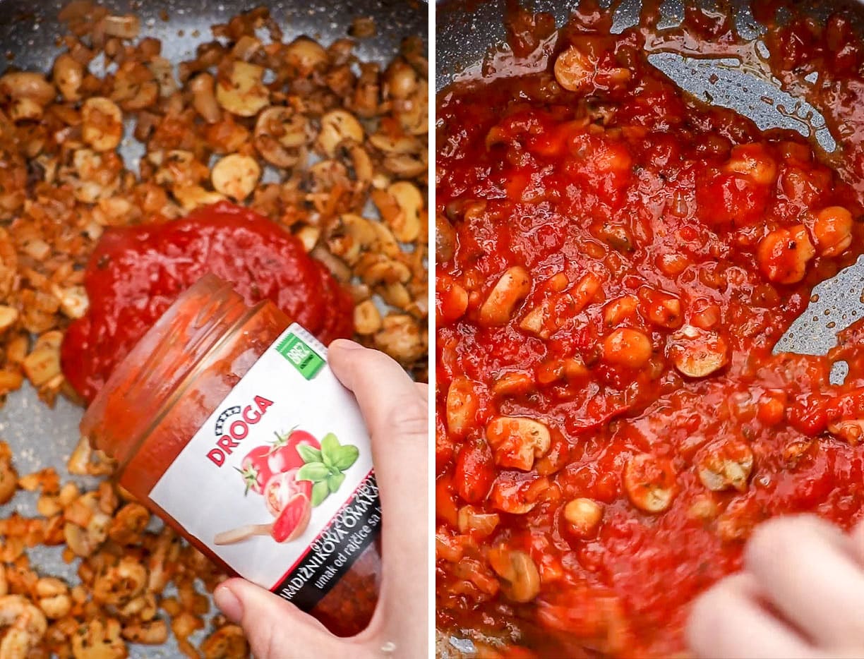 Cooking buckwheat groats - adding tomato sauce
