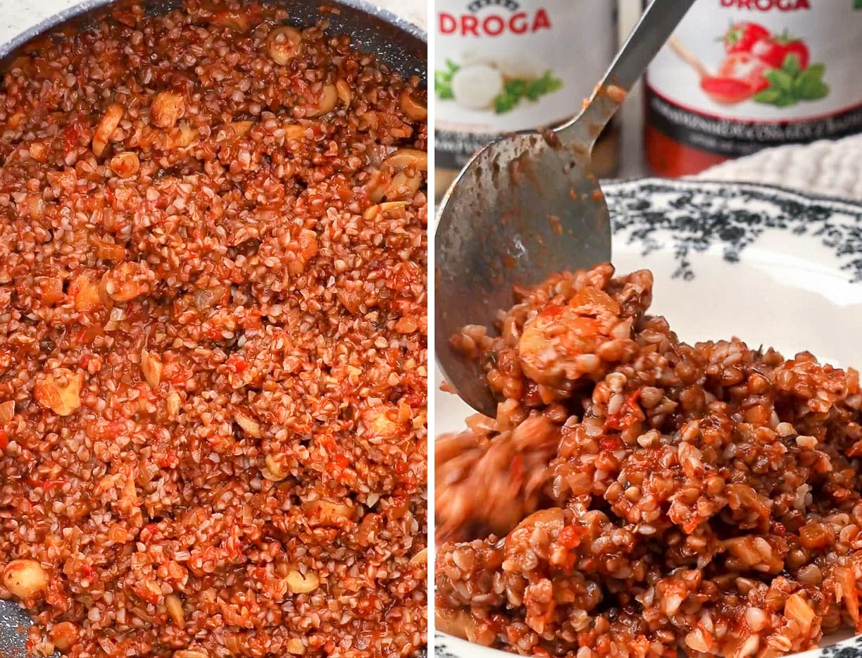 Cooked buckwheat groats - serving