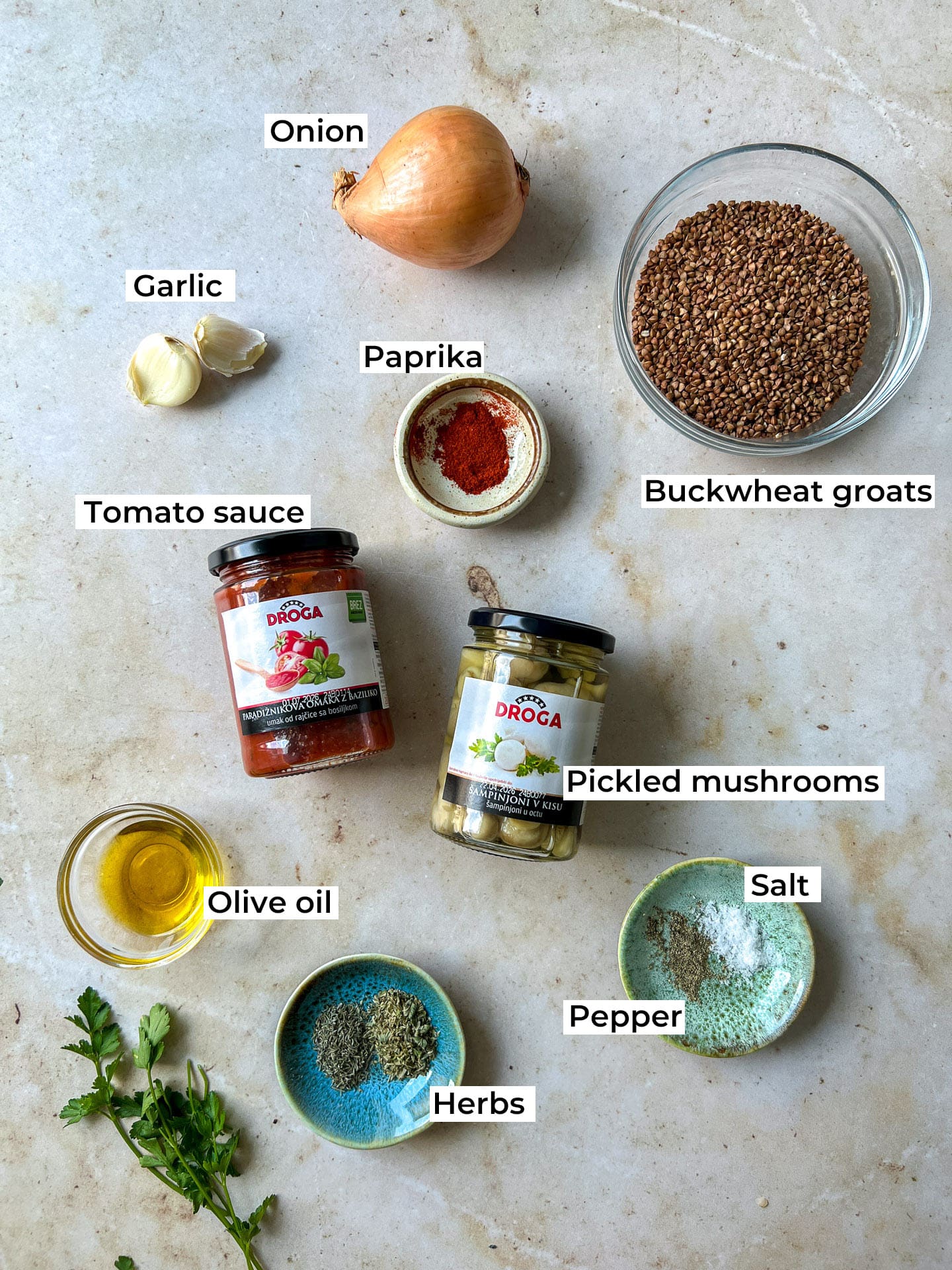 Buckwheat Kasha with Mushrooms Recipe ingredients