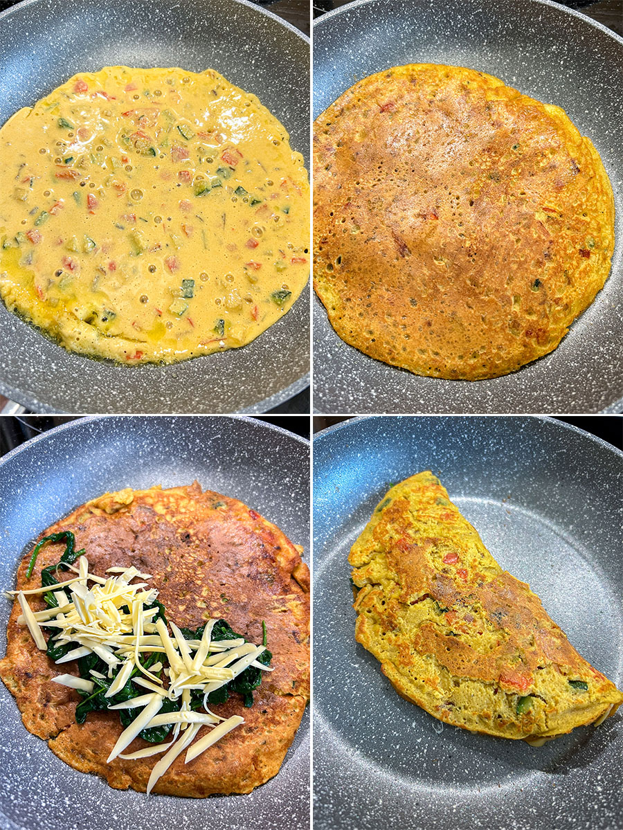 Cooking the Vegan Chickpea Omelette