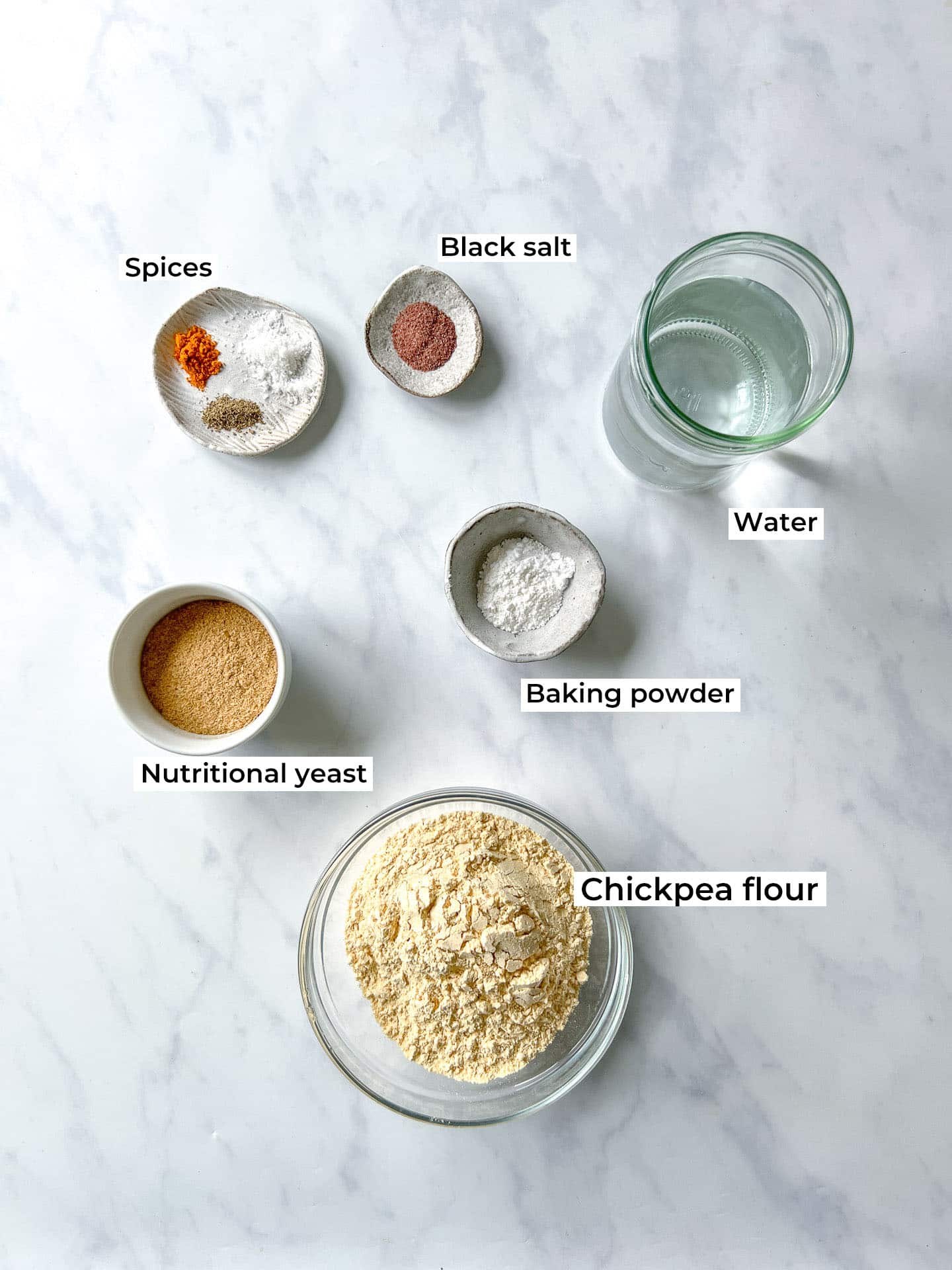 Vegan Chickpea Omelette Base Ingredients