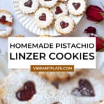 Homemade Pistachio Linzer Cookies