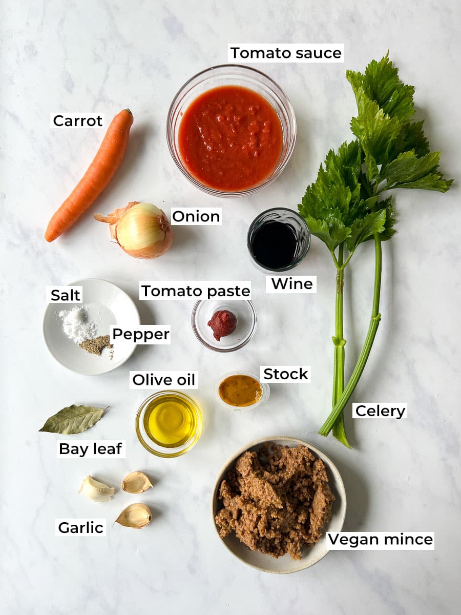 Vegan Bolognese Sauce Ingredients