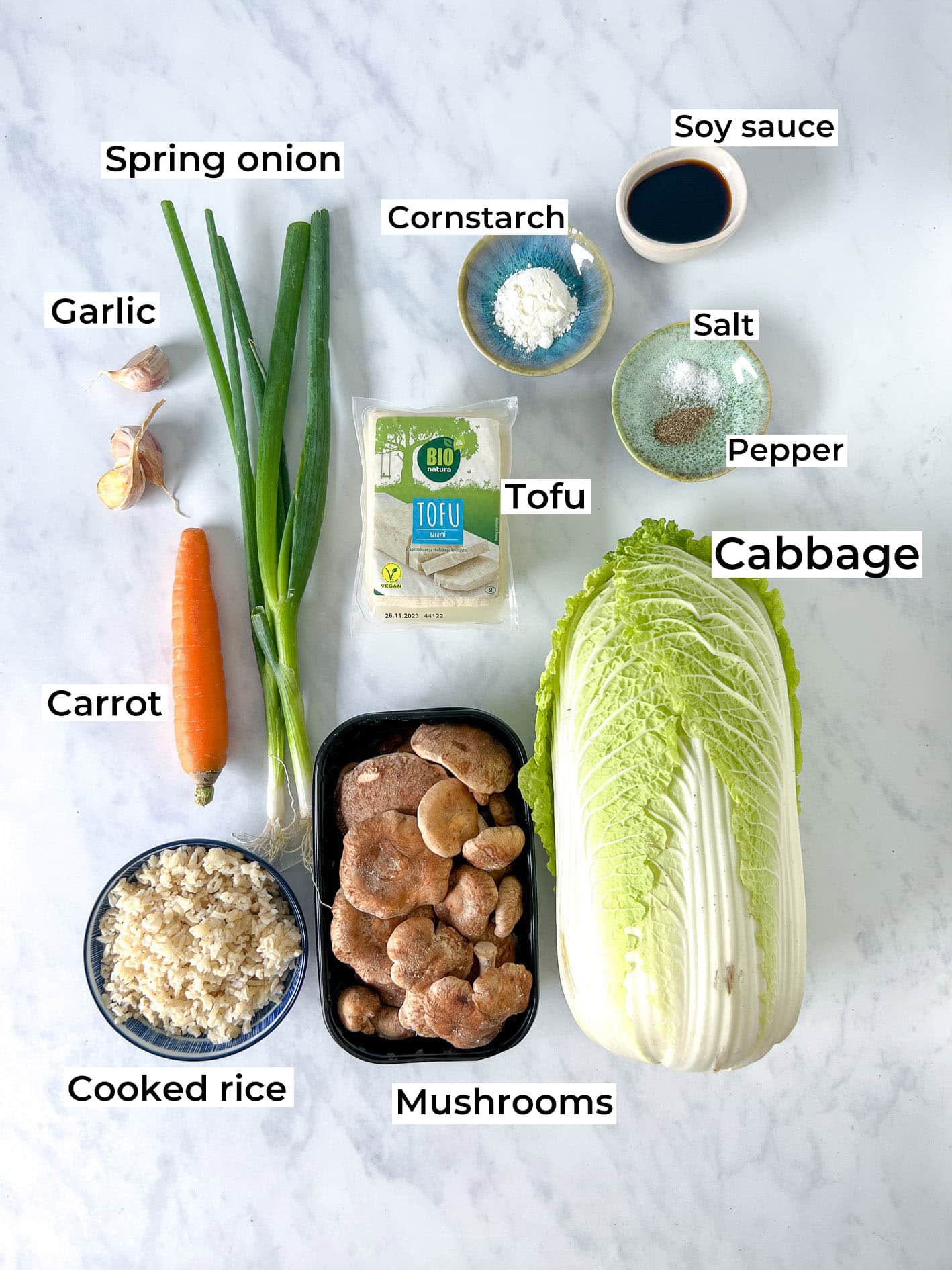 Vegan Tofu Cabbage Rolls Ingredients
