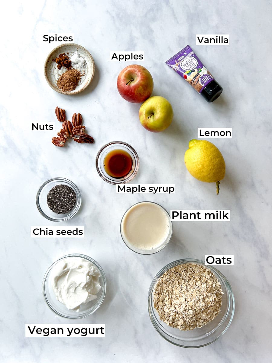 Apple Pie Overnight Oats Ingredients