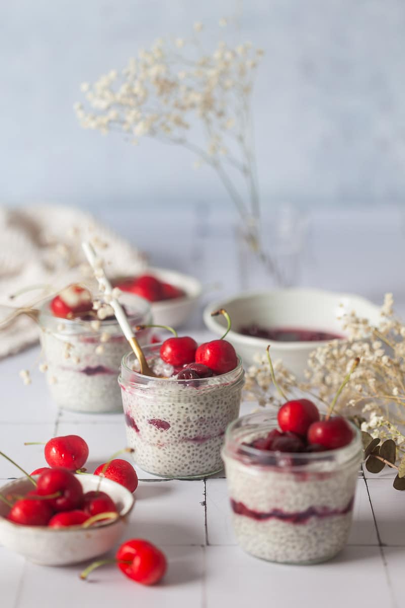 Chia Pudding with Cherry Compote