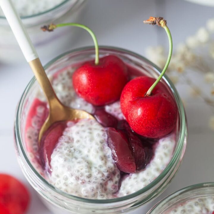 Chia Pudding with Cherry Compote