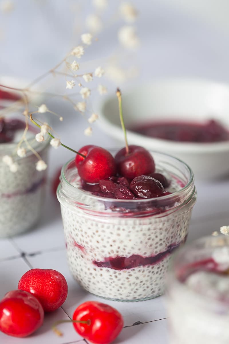 Chia Pudding with Cherry Compote