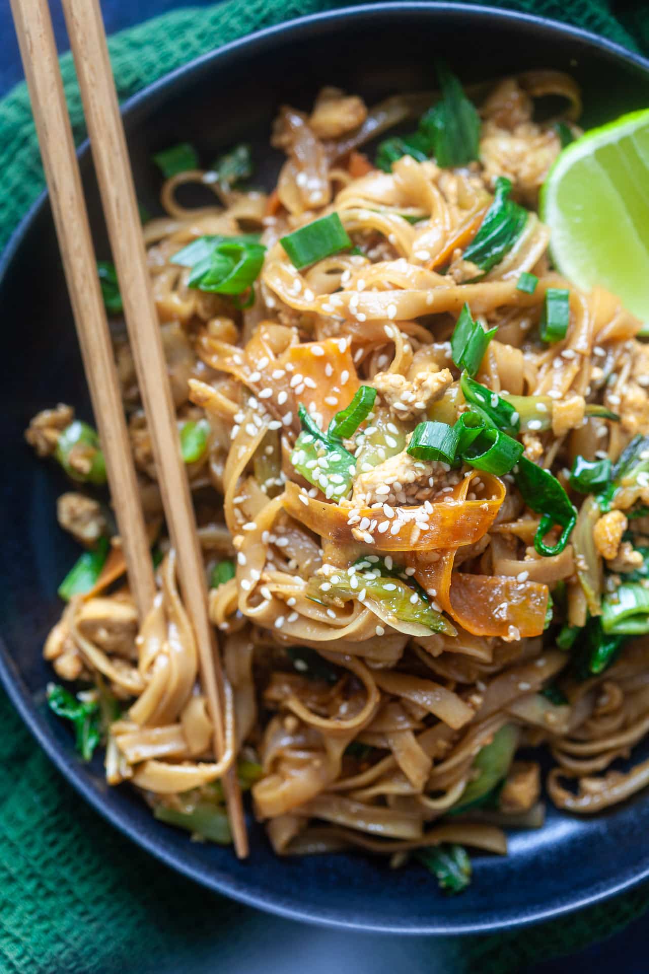 Vegan Stir-Fried Rice Noodles with Tofu