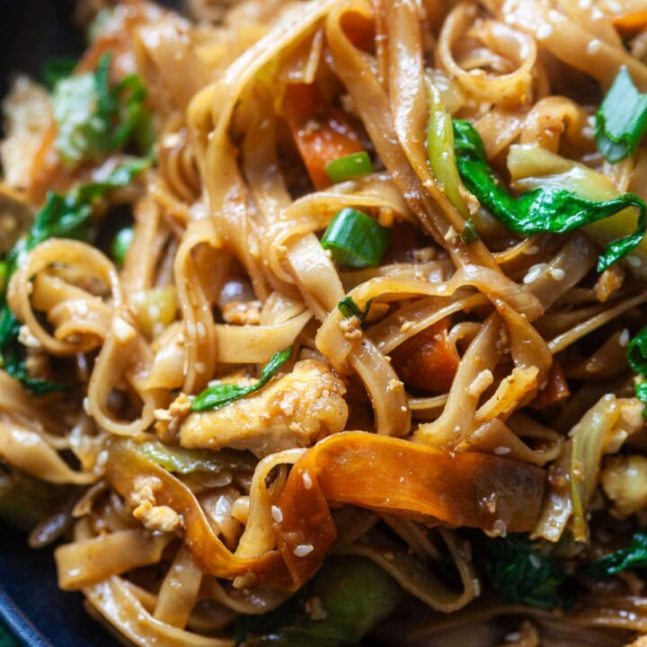 Vegan Stir-Fried Rice Noodles with Tofu