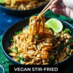 Vegan Stir-Fried Rice Noodles with Tofu