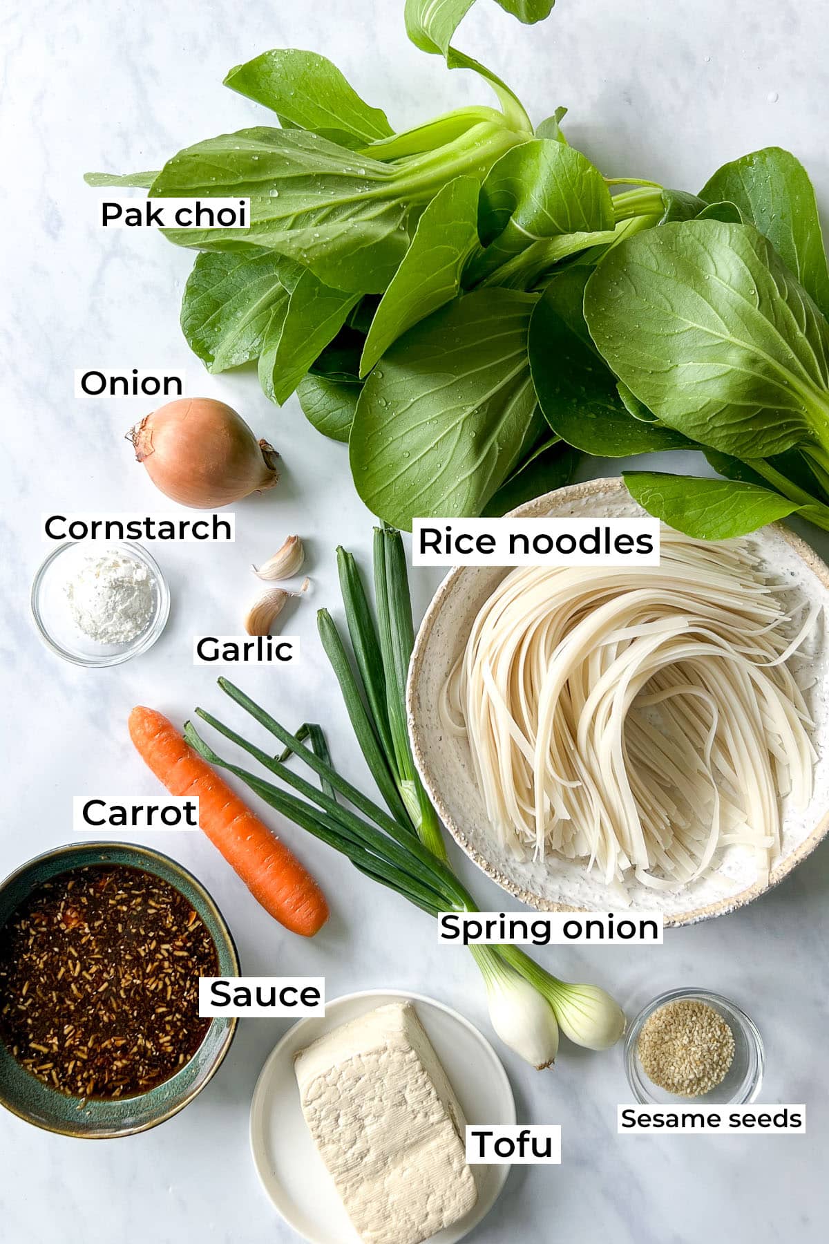 Vegan Stir-Fried Rice Noodles Ingredients