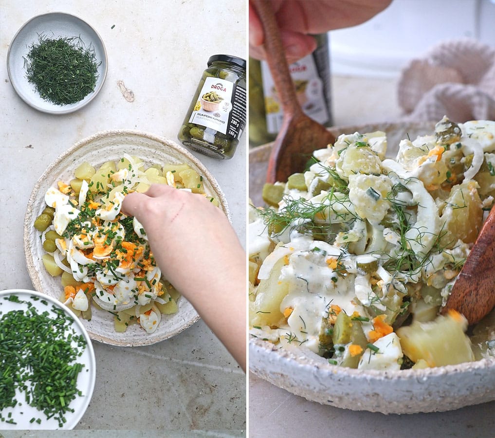 How to make Creamy Potato Salad with Pickles & Eggs
