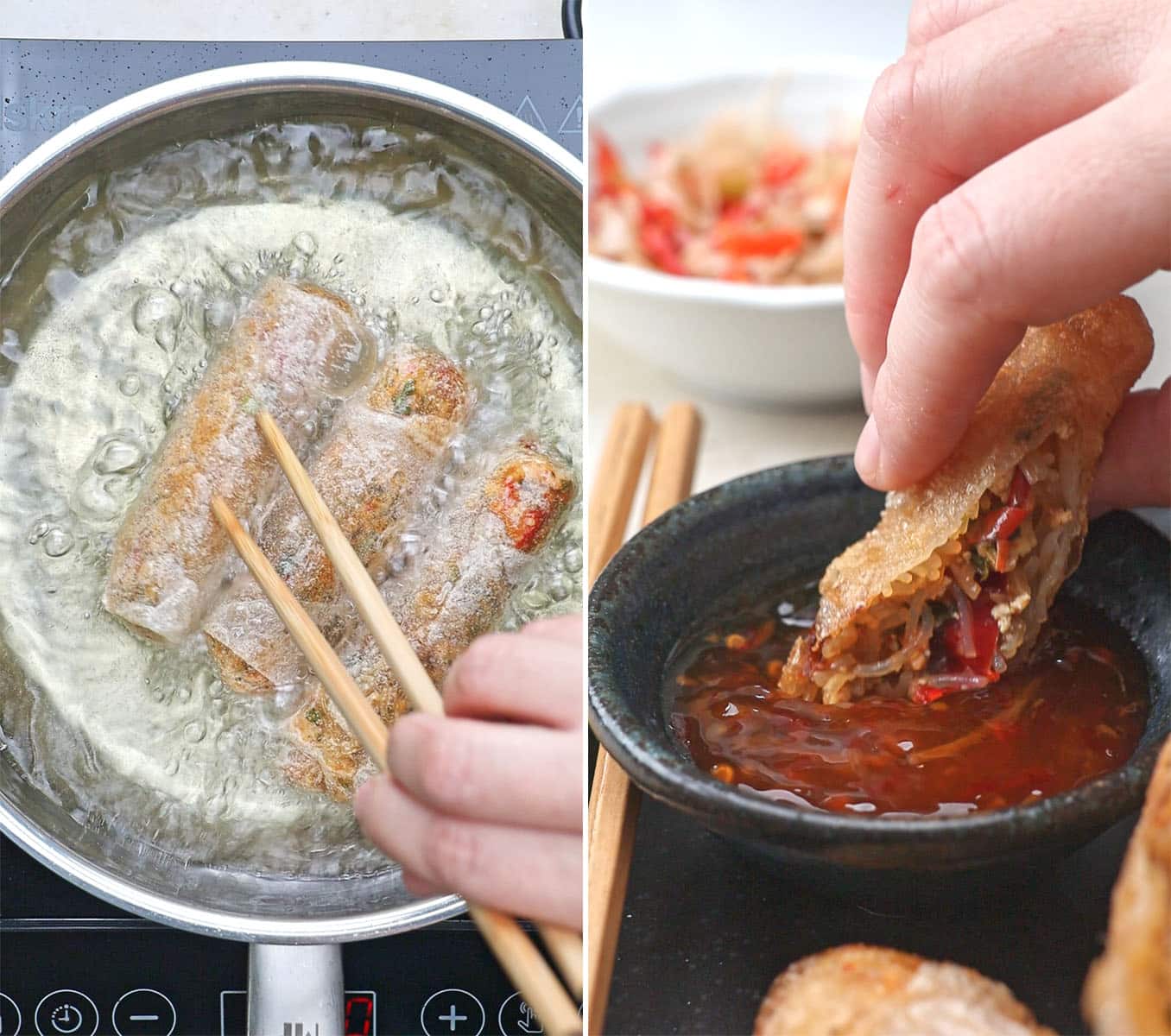 How to make Vegan Spring Rolls with Mixed Salad