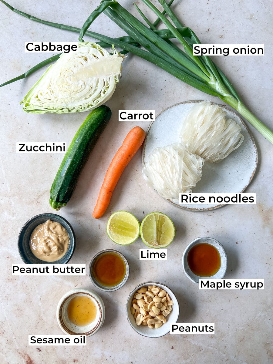 Thai Peanut Noodle Salad Ingredients