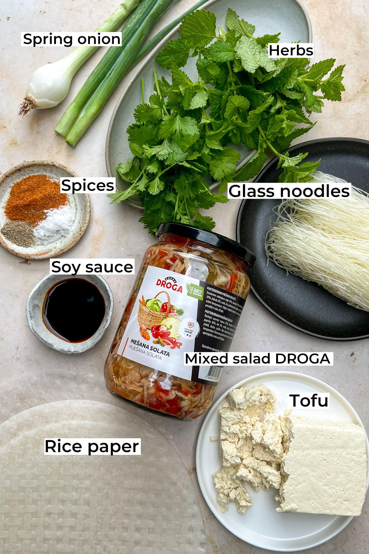Vegan Spring Rolls ingredients