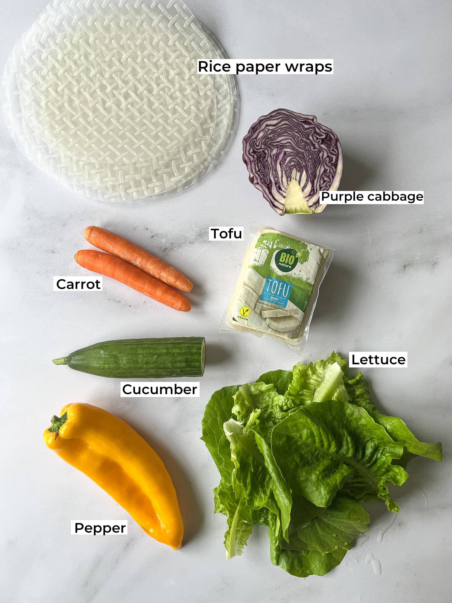 Easy Vegan Summer Rolls Ingredients