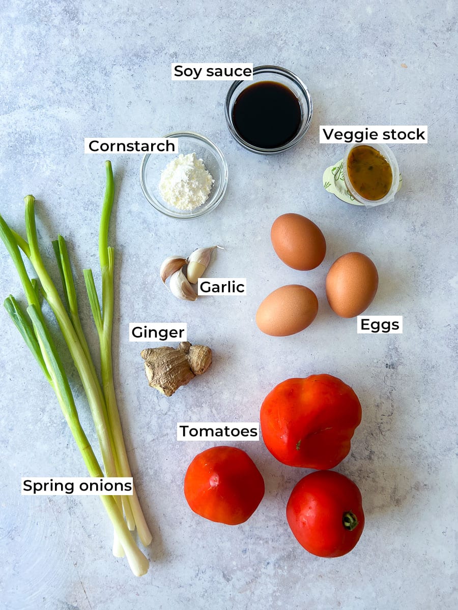 Tomato Egg Drop Soup Ingredients