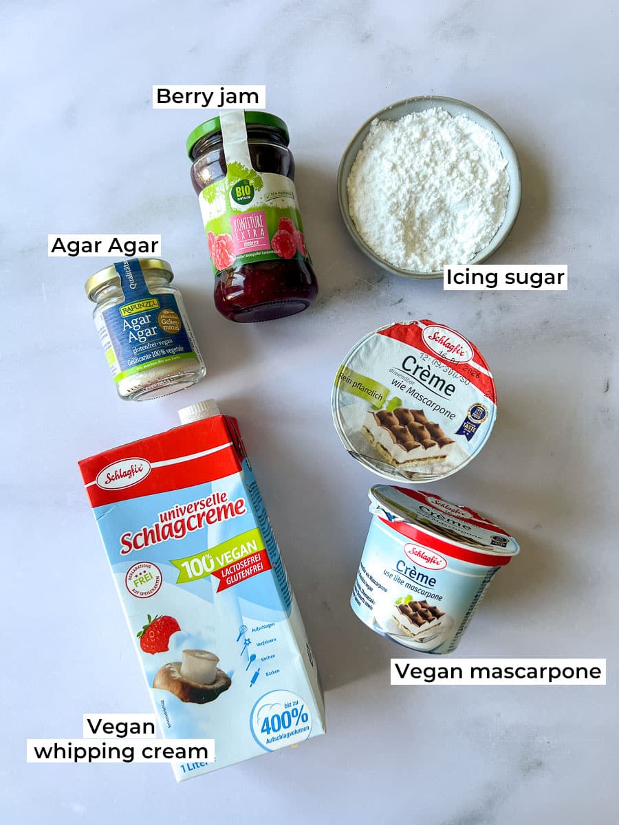 Vegan Vanilla Berry Cake Ingredients