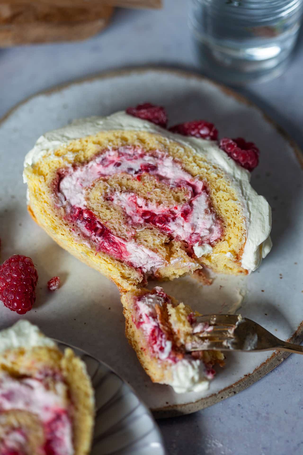 Raspberry Swiss Roll Cake