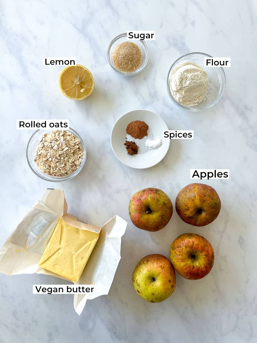 Simple Vegan Apple Crisp Ingredients