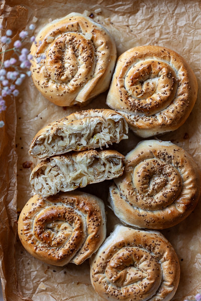 Crispy Sauerkraut Phyllo Rolls