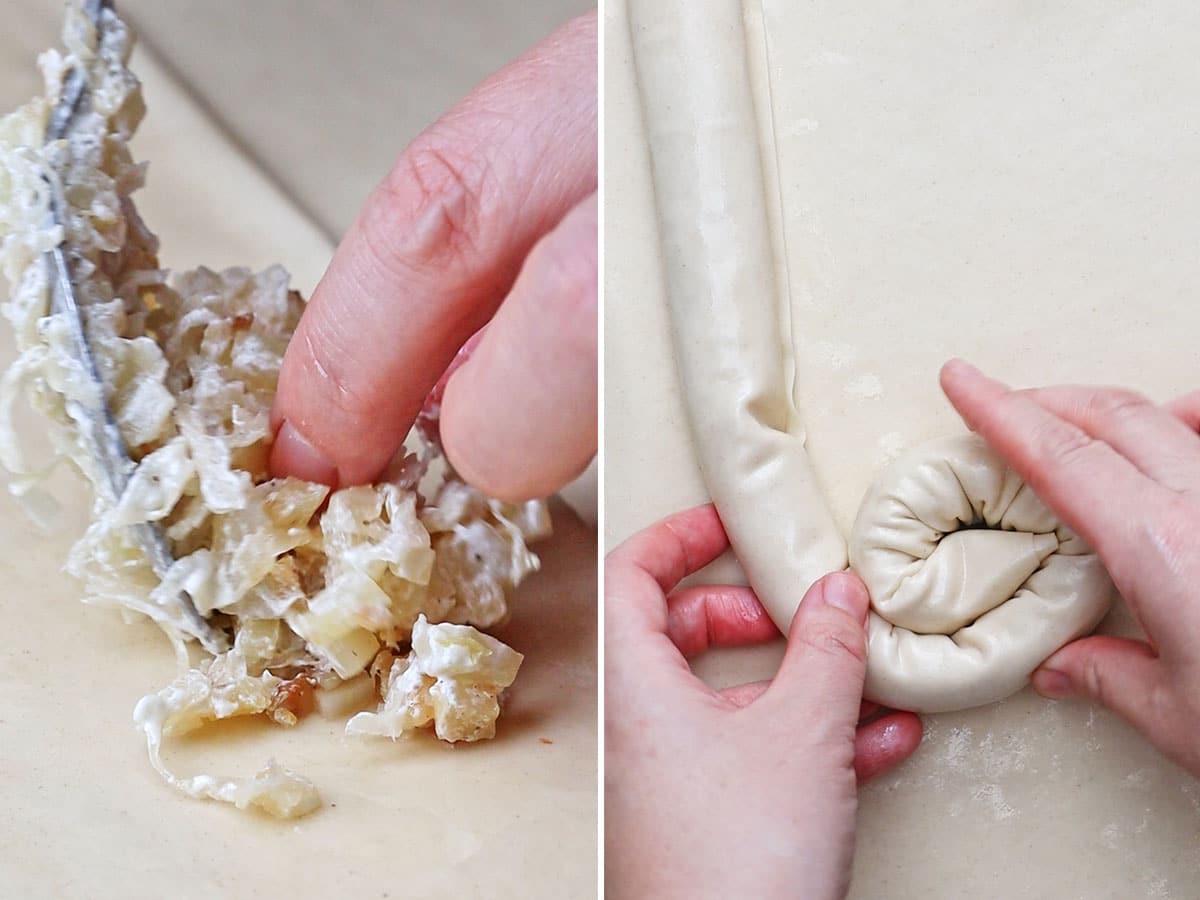 How to make Sauerkraut Phyllo Rolls