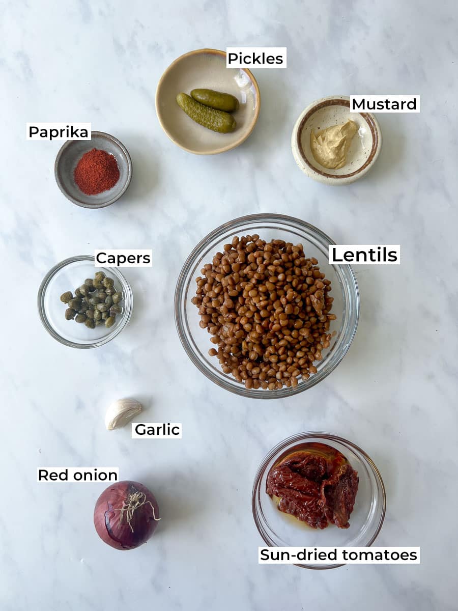 Vegan Lentil Tartare Ingredients