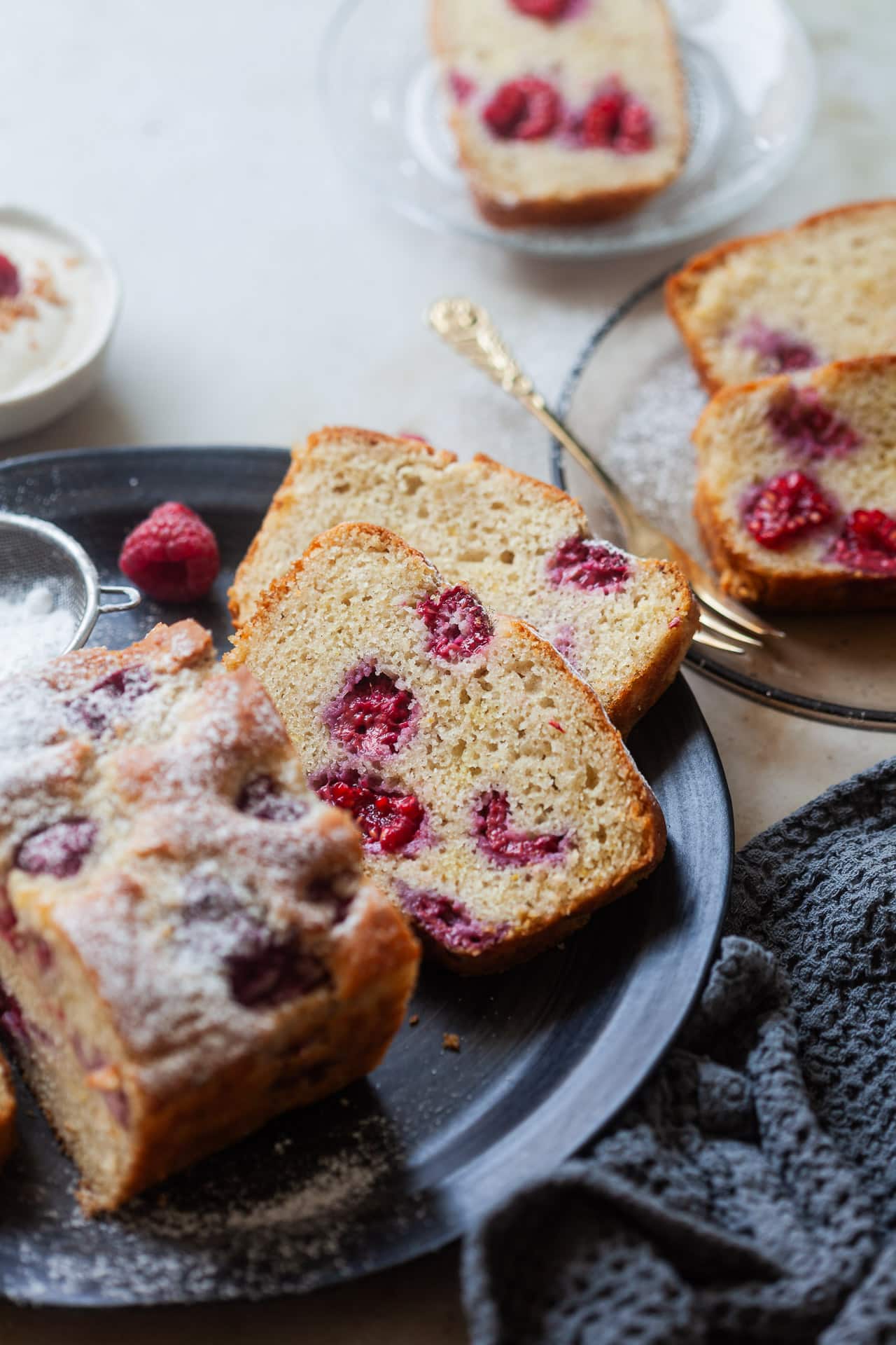 Vegan Yogurt Raspberry Loaf Cake