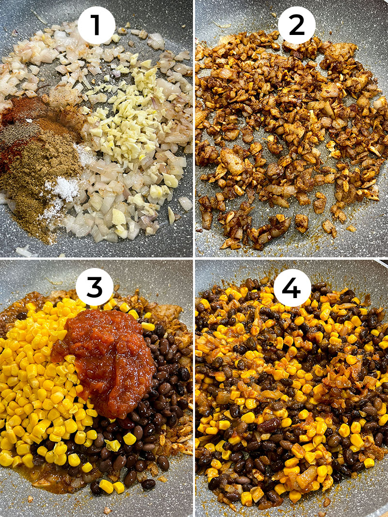 How to make the Black Bean and Corn Burrito Filling