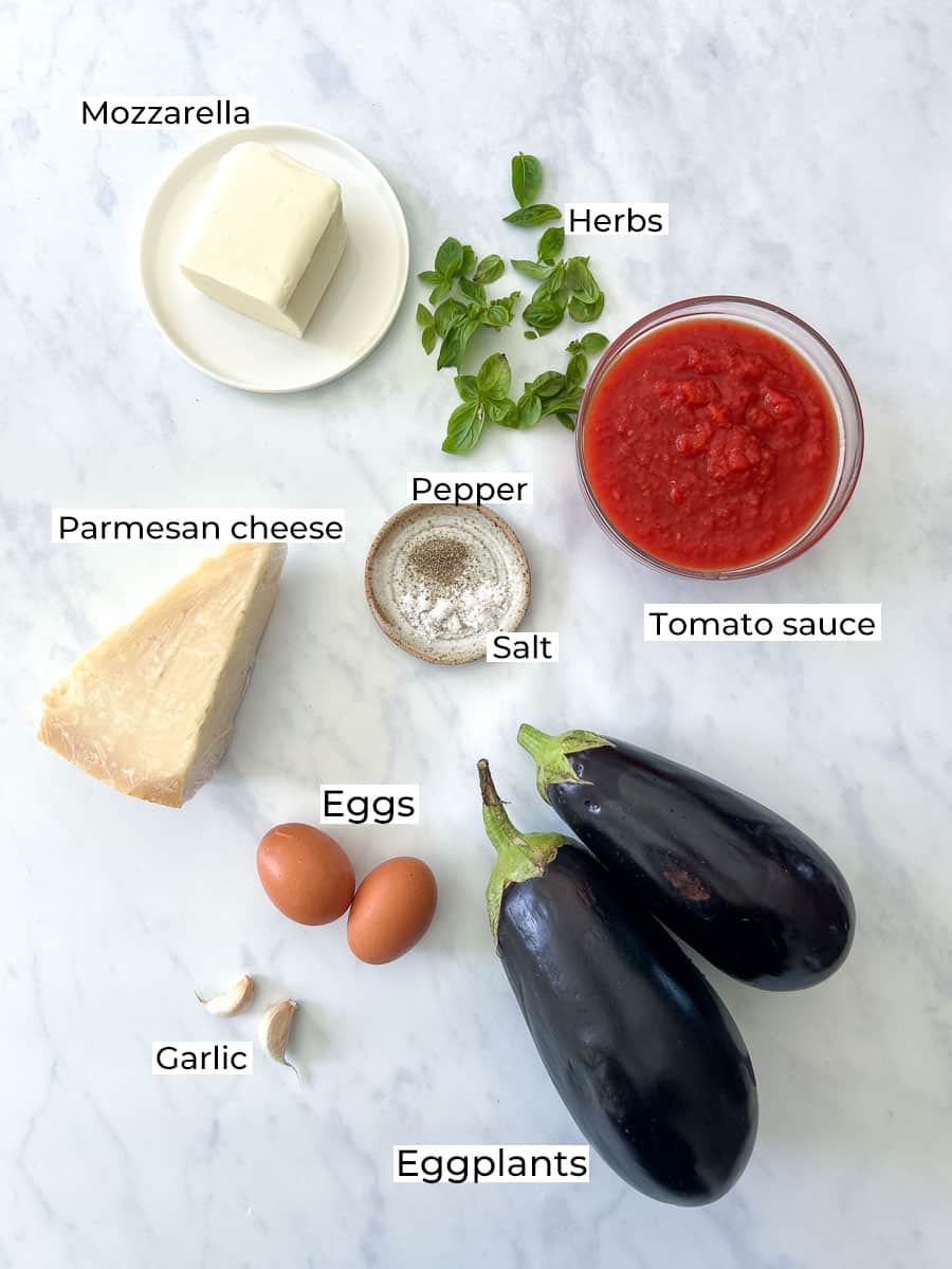 Easy Eggplant Parmigiana Ingredients